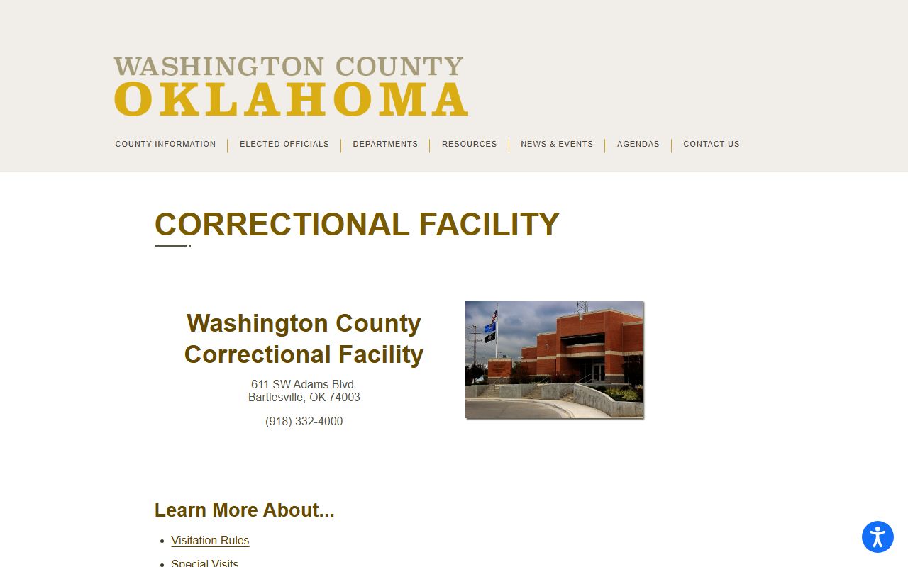 Washington County Correctional Facility jail information page